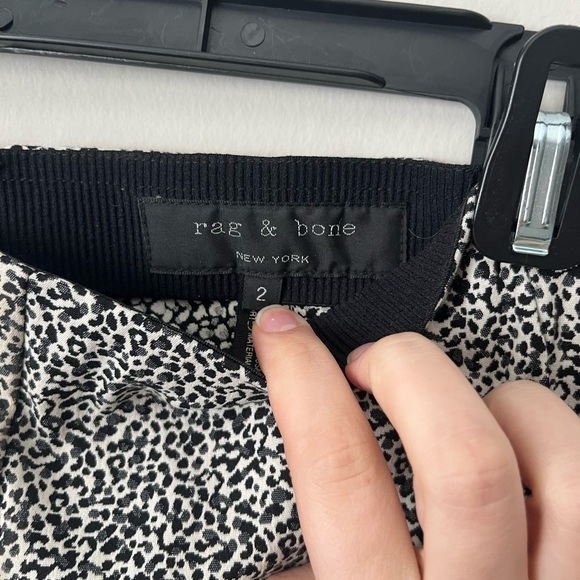 SOLD Rag & Bone Simone Slim Ankle Pant White Leopard Print 2 - Picture 7 of 8